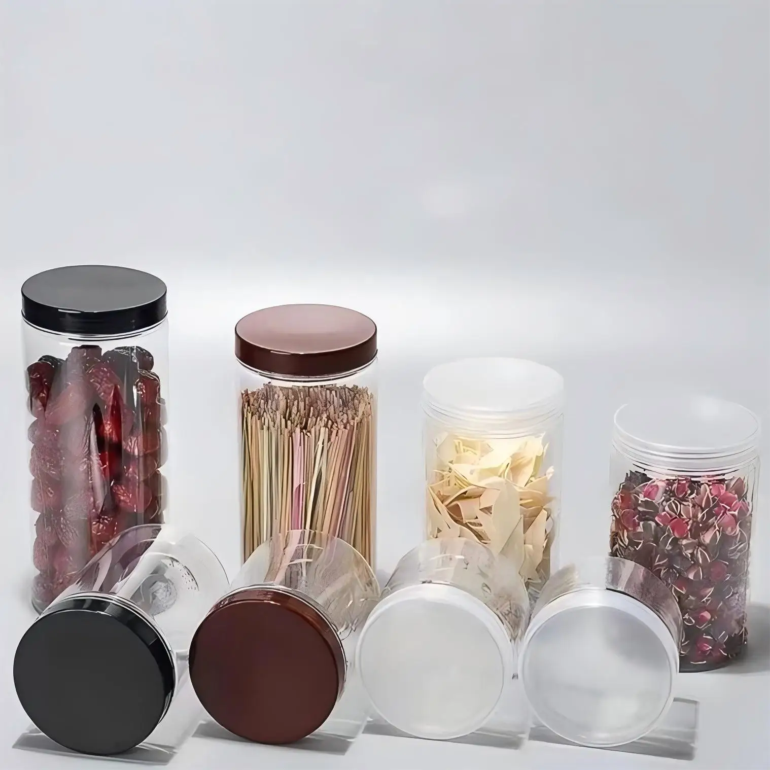 440ml  (85*100mm) PET plastic spice jars for food packaging with Lids 50pcs per pack with 5 colors lids to be chosen(50pcs/ctn)