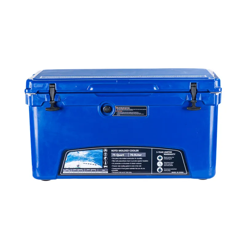 Kuer 75QT Portable Pu Foam Camping Ice Chest Insulated Push Cart Cooler BoxPortable Pu Foam Camping Ice Chest Insulated Push Car