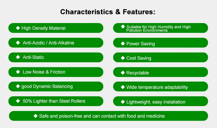 idler roller with uhmw-pe