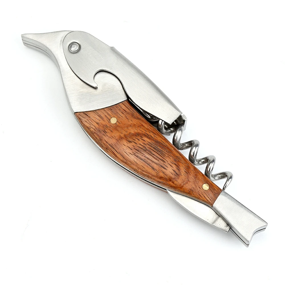 corkscrew wine bottle opener with bird shaped