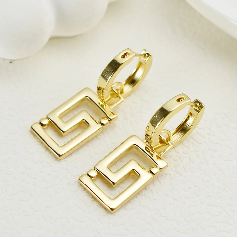 Luxury Vintage Designer Earrings for Women New Luxury Brand Copper-Plated Real Gold Jewelry