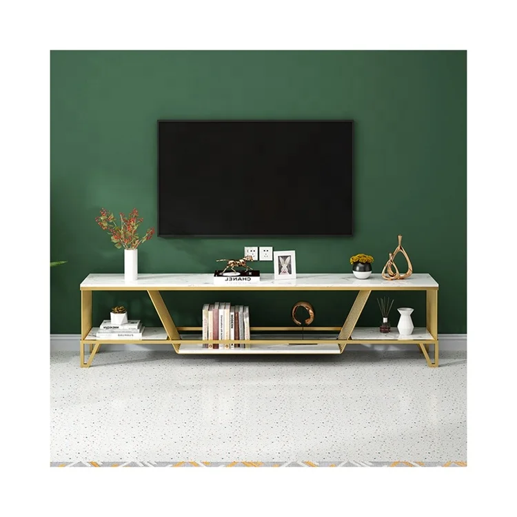 High Quality Durable Using Modern Living Room Furniture TV Cabinets With Storage TV Stand With Marble Top