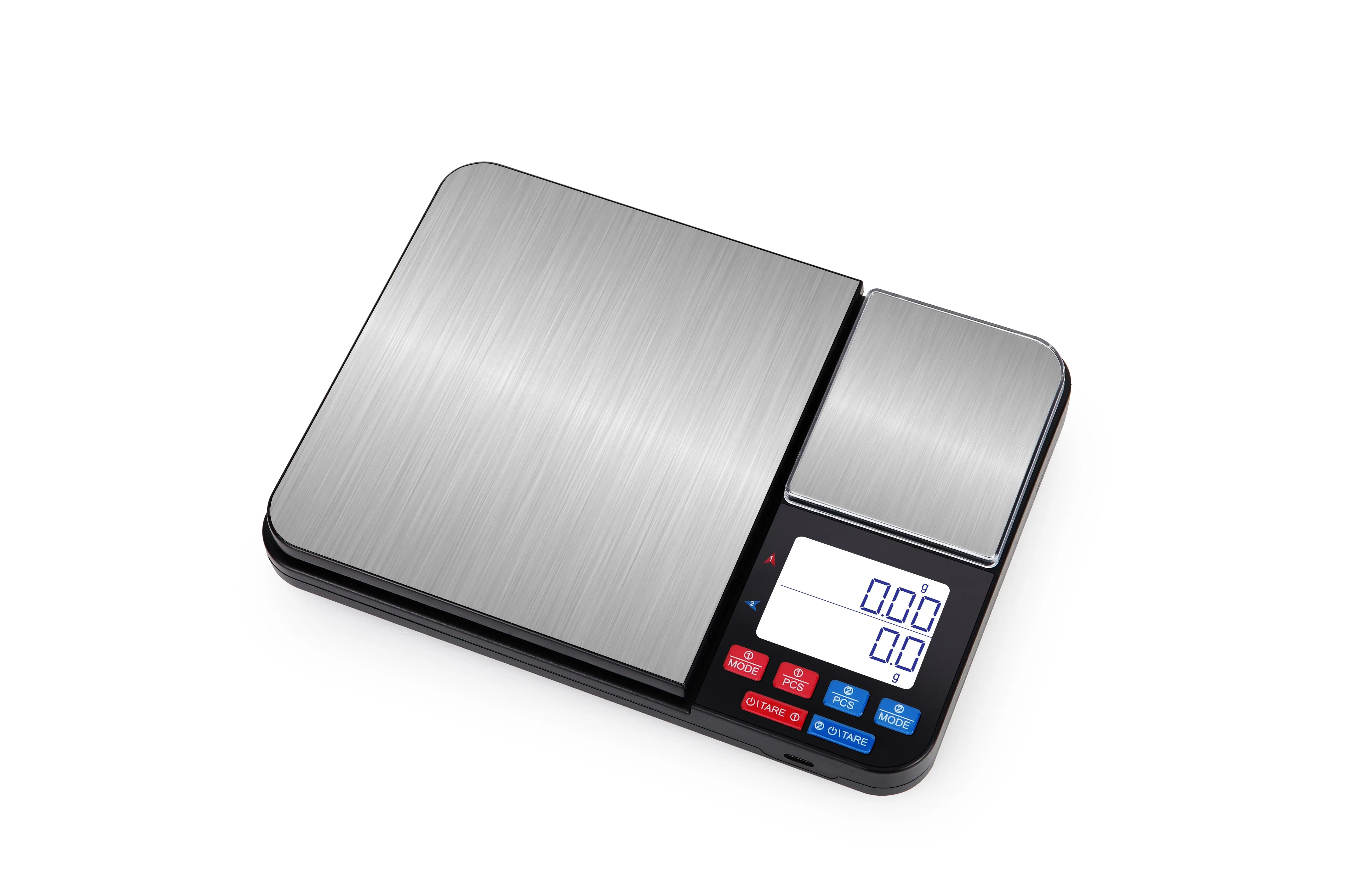 Two Stainless 5000g/0.1g 500g/0.01g Steel Weighing Double Platform Electronic Balance Pocket Scale Kitchen Food Scale