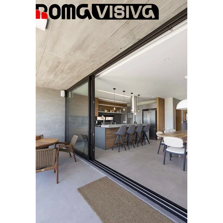 Newest Extremely Narrow Bezel Luxury Office Glass Door Aluminium Sliding Glass Office Entry Door