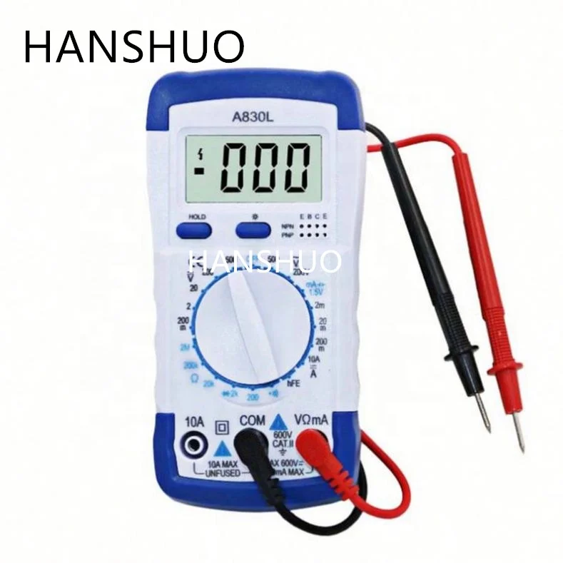 Цифровой мультиметр A830L тестер с ЖК дисплеем для измерения напряжения постоянного и переменного