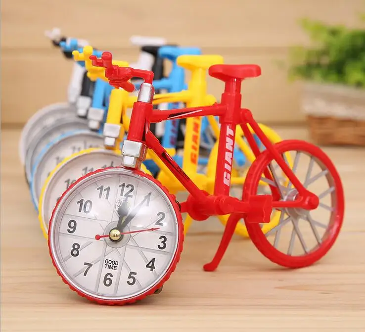 Home Decor Retro Plastic Creative Candy Color Plastic Bicycle Shaped Clock