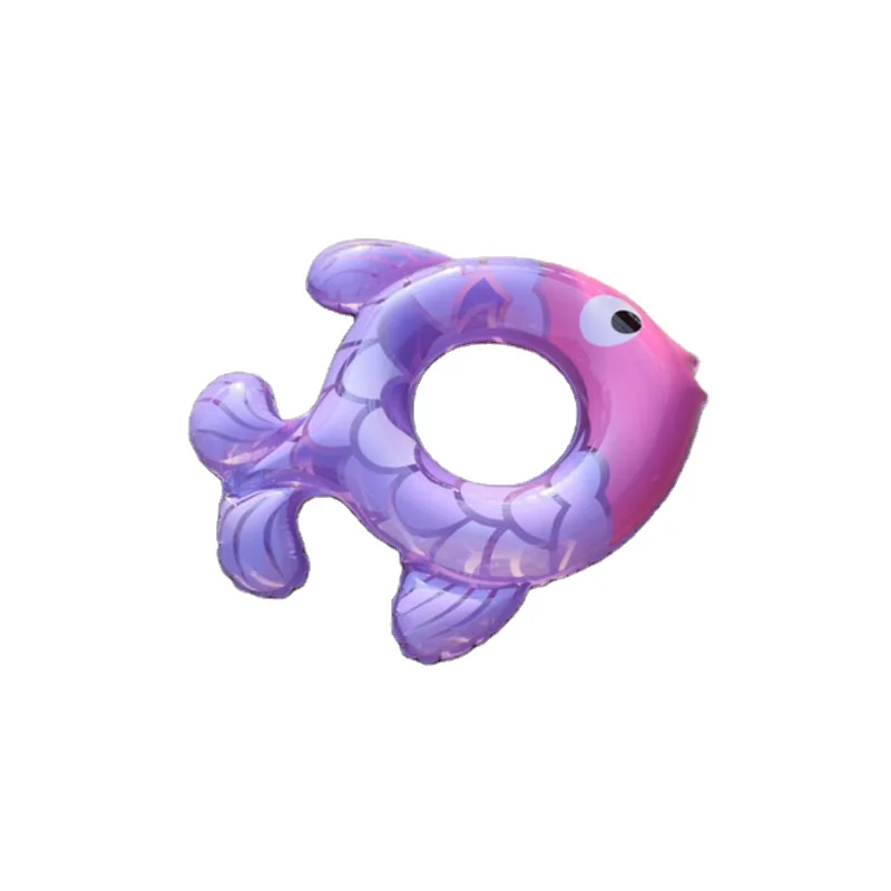  Cartoon Fish Pool Float Baby PVC Circle 3-6 Age Inflatable Swimming Ring for Beach Party