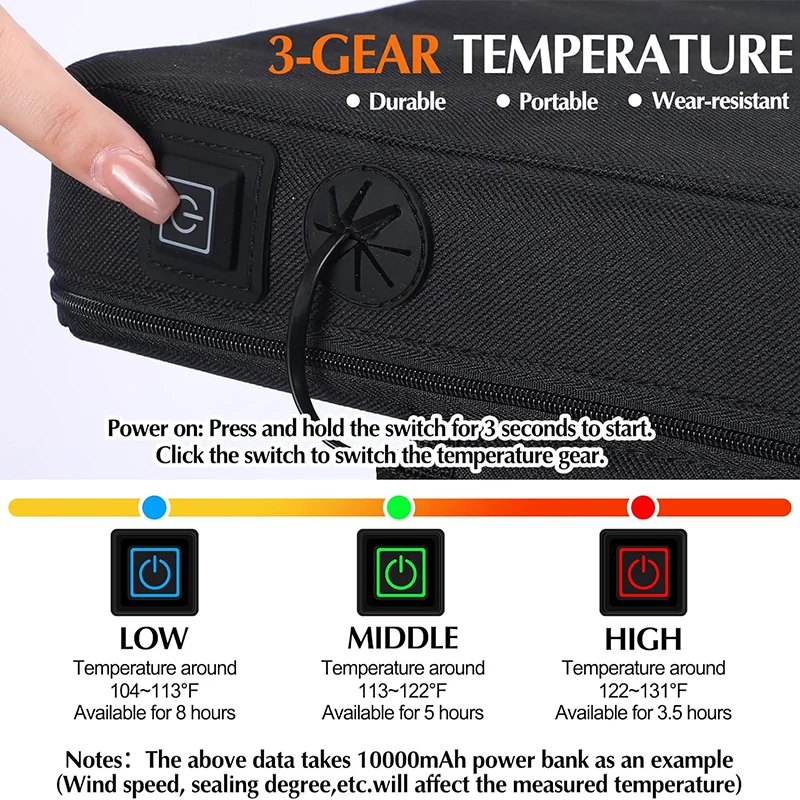 Eco-Friendly Large Heating Area Warmer Seat Cover Therapy Heating Pad 2 Pcs Portable Usb Heated Seat Cushion