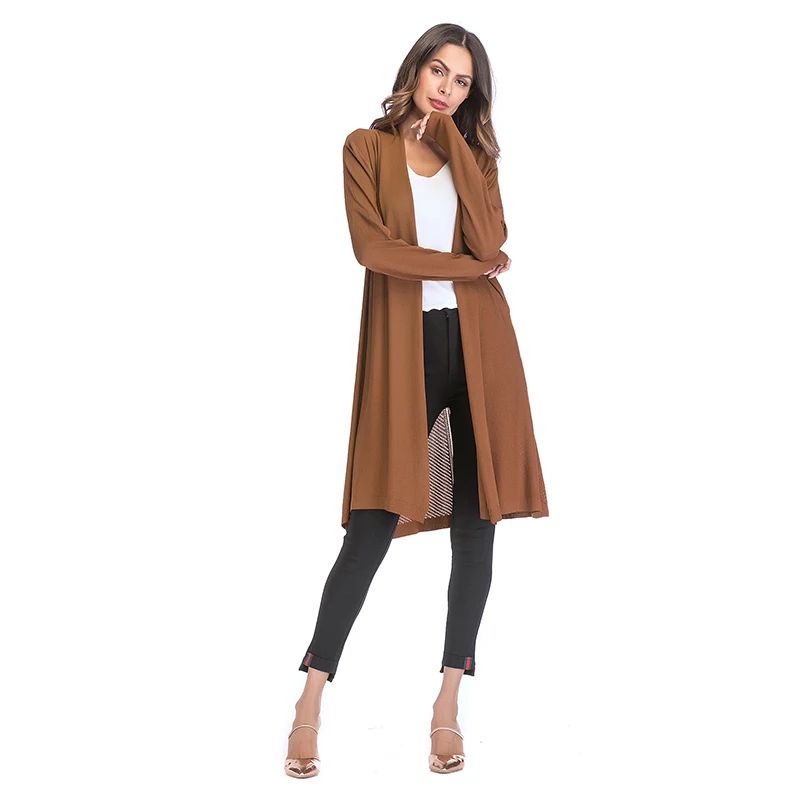 Long Cardigan for Women Quality Fashion Loose Thin Fashion Casual Long Sleeve Midi Women Knitted Cardigan For Autumn