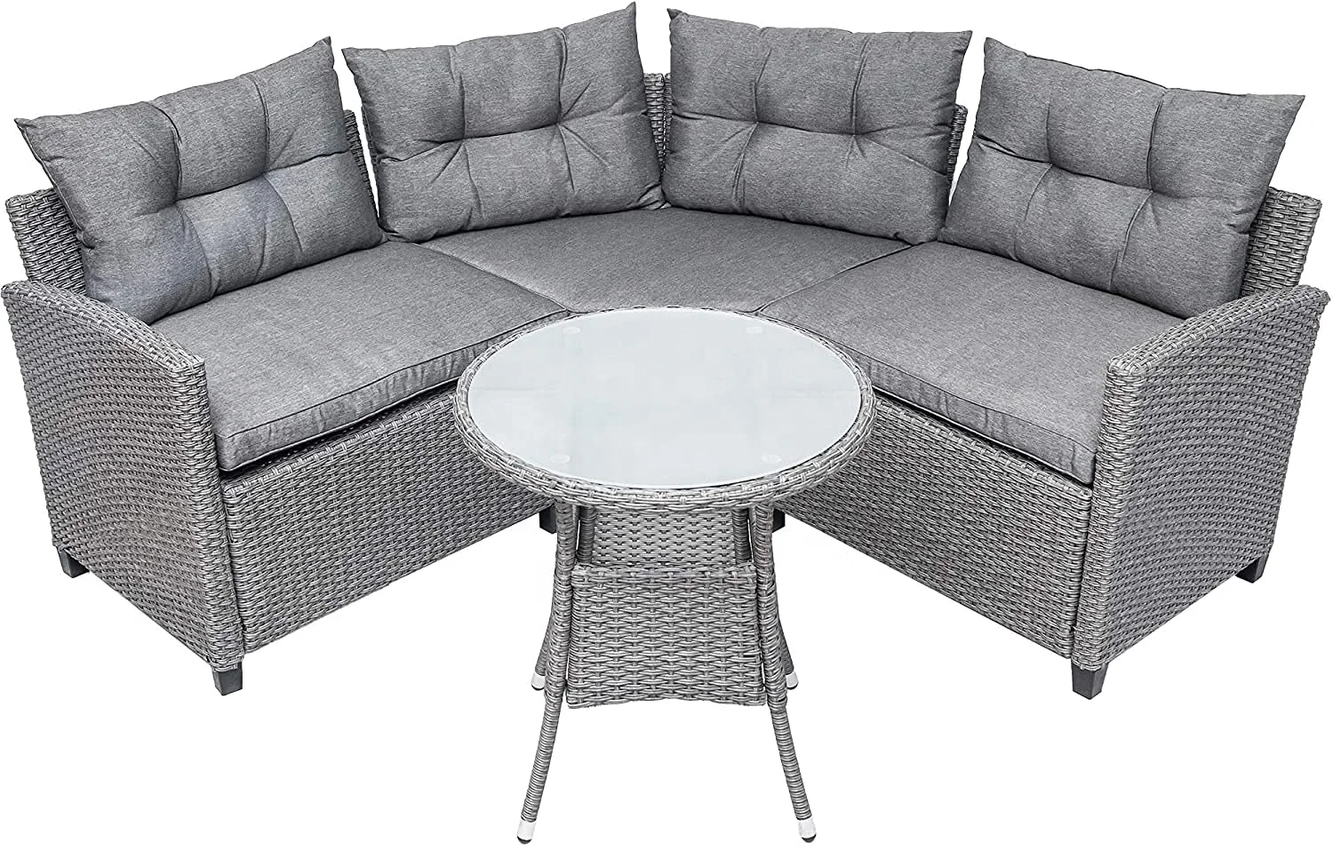 Modern Rattan Furniture Garden Outdoor Sectional l shape corner rattan sofa set outdoor