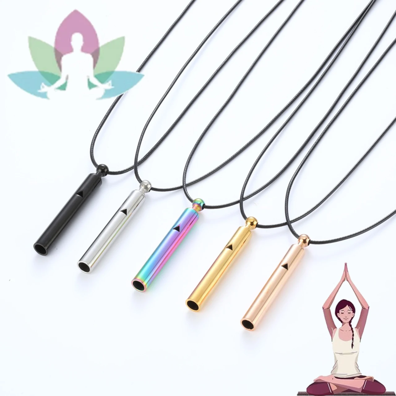 Healing Energy Pendant 2024 New Vaping Breath Anti Anxiety Tool Stress Relief Product Tubes Jewelry Breathing Necklace Inox
