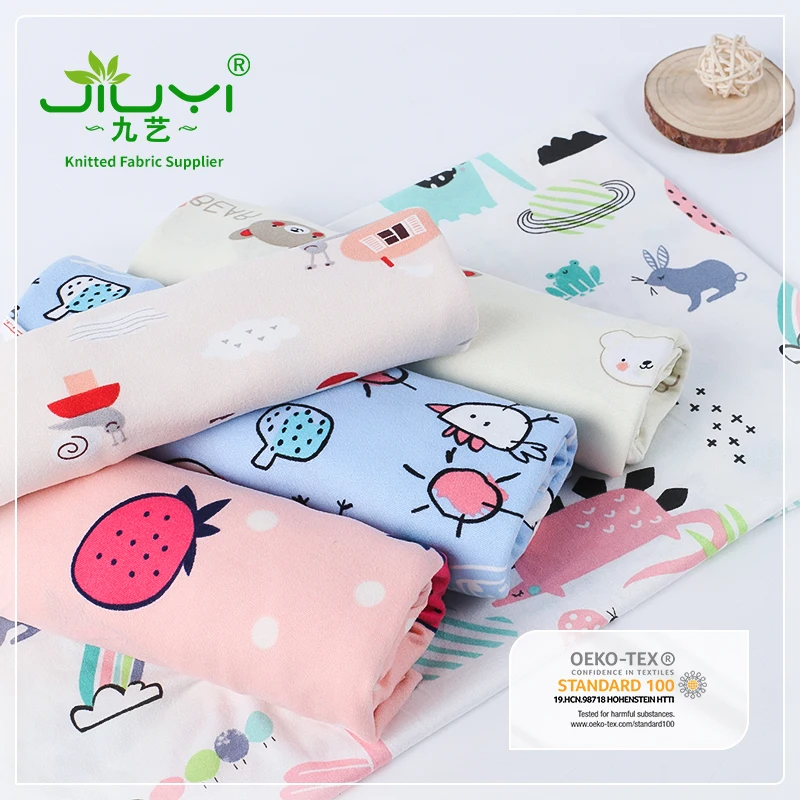 Cheap 95% Polyester 5% Spandex Milk Silk Fabric Wrap Strech Printed Jersey Fabric For Garments