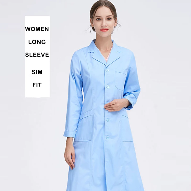 wholesale Long-sleeved white lab coat experimental uniform cotton White workwear food factory work suit