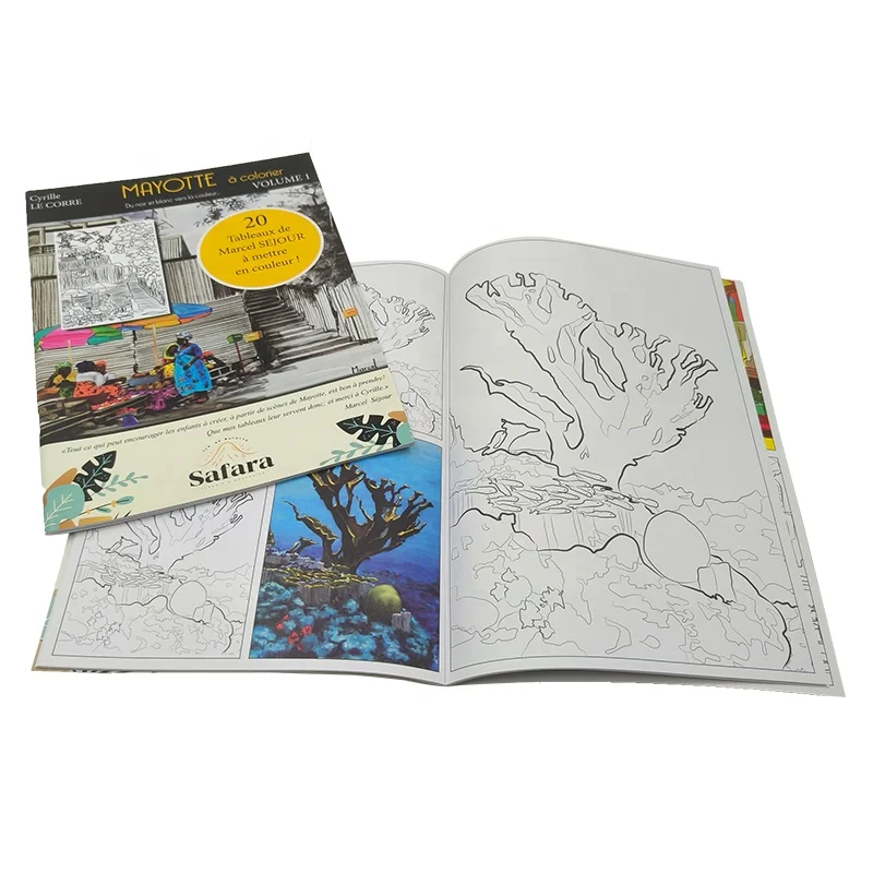 Full Color Customized Children Colouring Books Printing Wholesale Custom Softcover Adult Coloring Book For Children Sketch Book