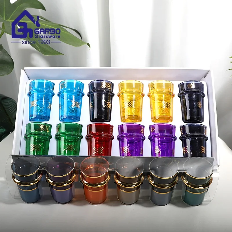 170ml arabic style color spray decal printing decorative moroccan tea cup turkish cups wholesaler supplier
