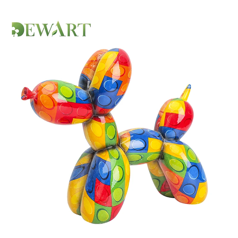 Hot sale Jeff Koons resin balloon dog figurines for home decor custom color funny dogs sculptures for desktop home accessories