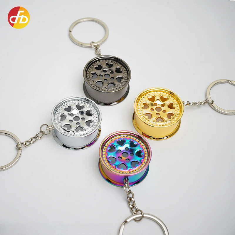 Zinc Alloy Keyring Car Keychain Custom Logo Auto Wheels Tires And Accessories Mini Tire Wheel Key Chain Metal Wheel Keychain