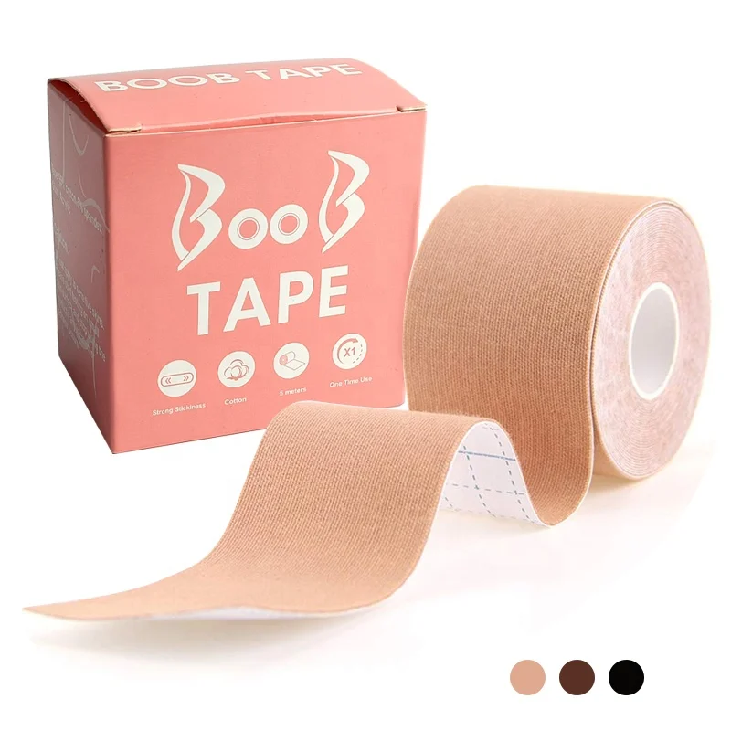 Breathable Adhesive Sticky Kit- Boobytape for Breast Lift  Reusable Adhesive Bra Skin-Friendly Boob Tape