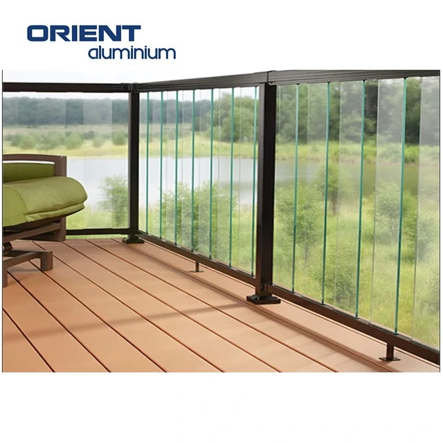 Aluminum Glass Railing Tube Handrail Stair Balustrade Fittings Balustrade Aluminum Glass Railing