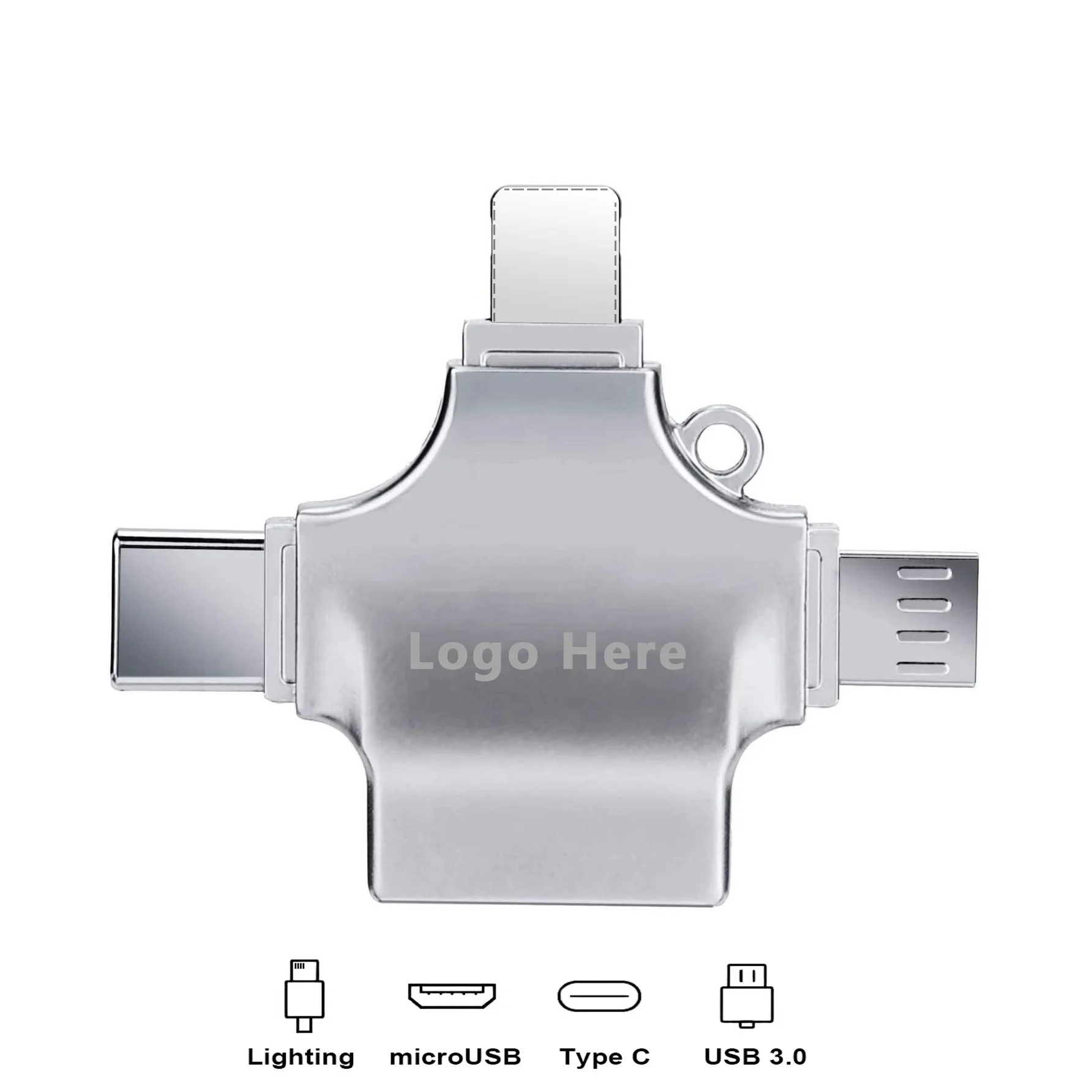 For ios/micro USB/Type C Adapter Lighting to USB3.0 Reader All in One Cardreader Not App Need 3 in one OTG Converter