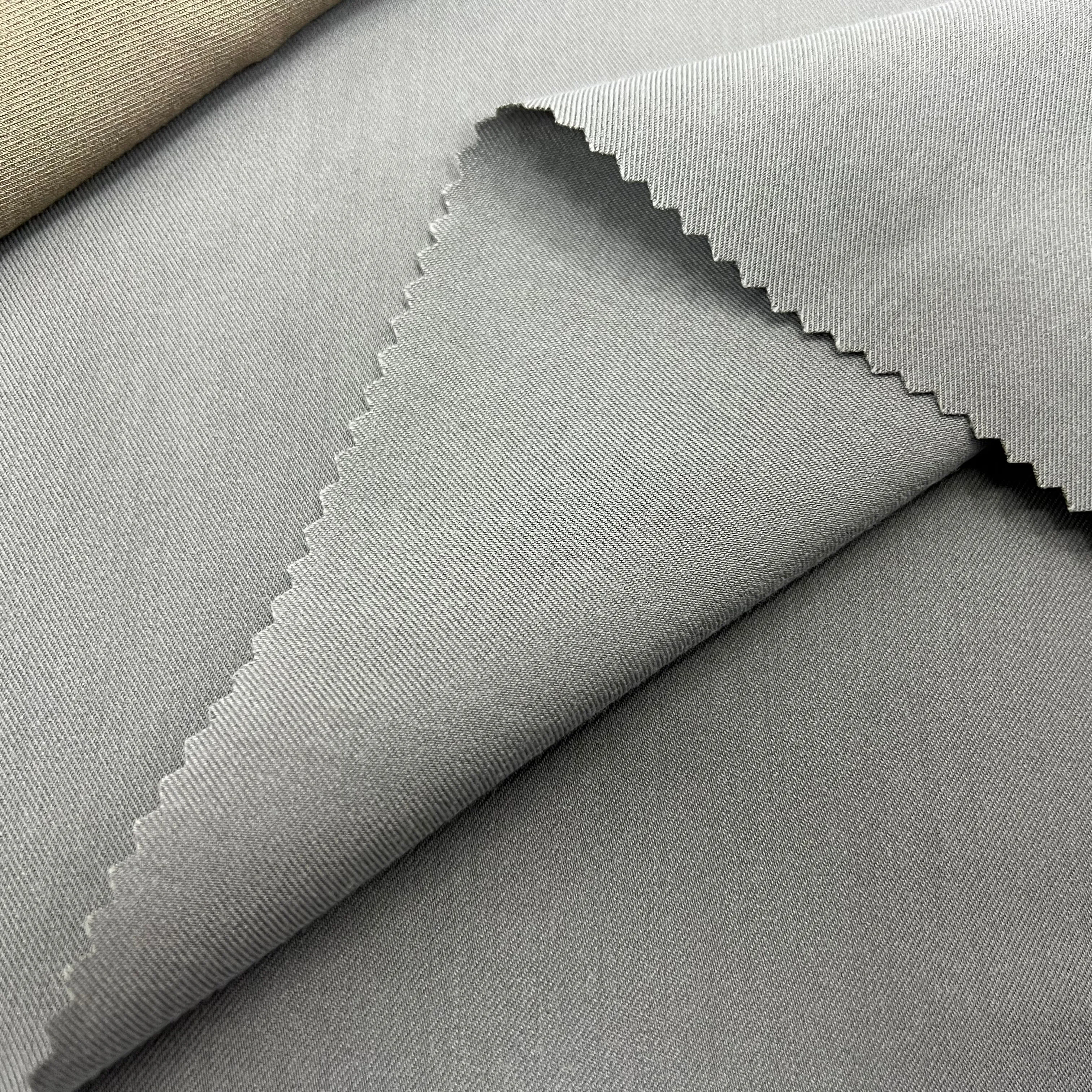 Customized color dyed 78% polyester 18% rayon 4% spandex twill stretch woven tr fabric for women suit