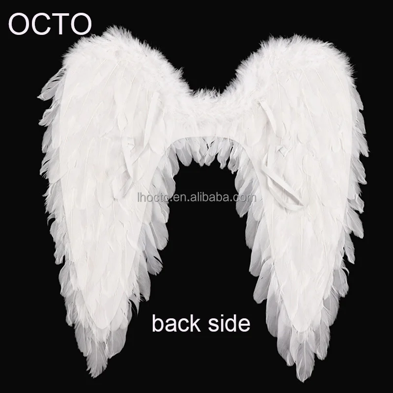 45*45CM White Black Red Pink Feather Angel Wings For 100-140cm Height Kids Children
