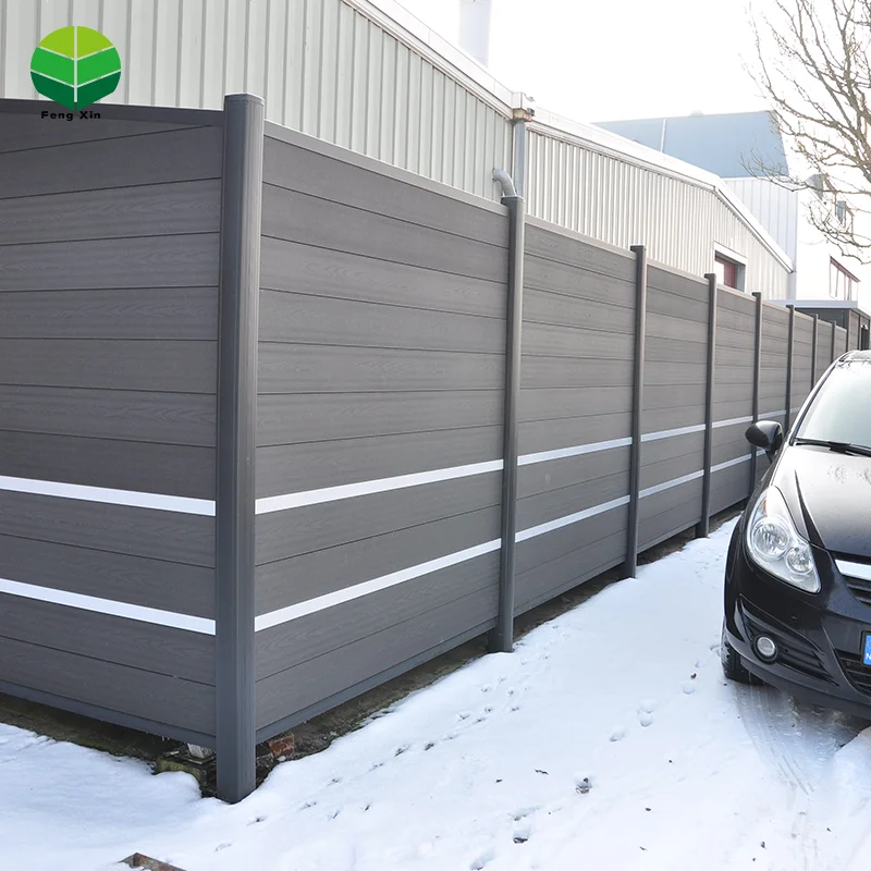 Garden WPC wood plastic composition Aluminum Balcony Privacy Fence Profile Louver Frame Bar Horizontal Slat Fencing