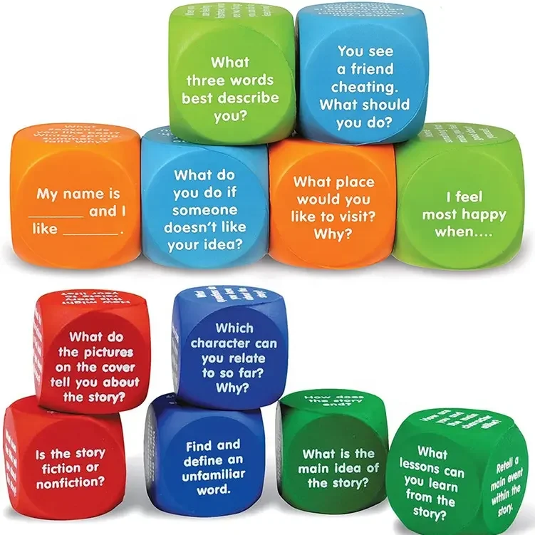 Custom Size and Logo Colorful Game Dice For Kids and Adults 12 Sided Foam Dice Talk for Education