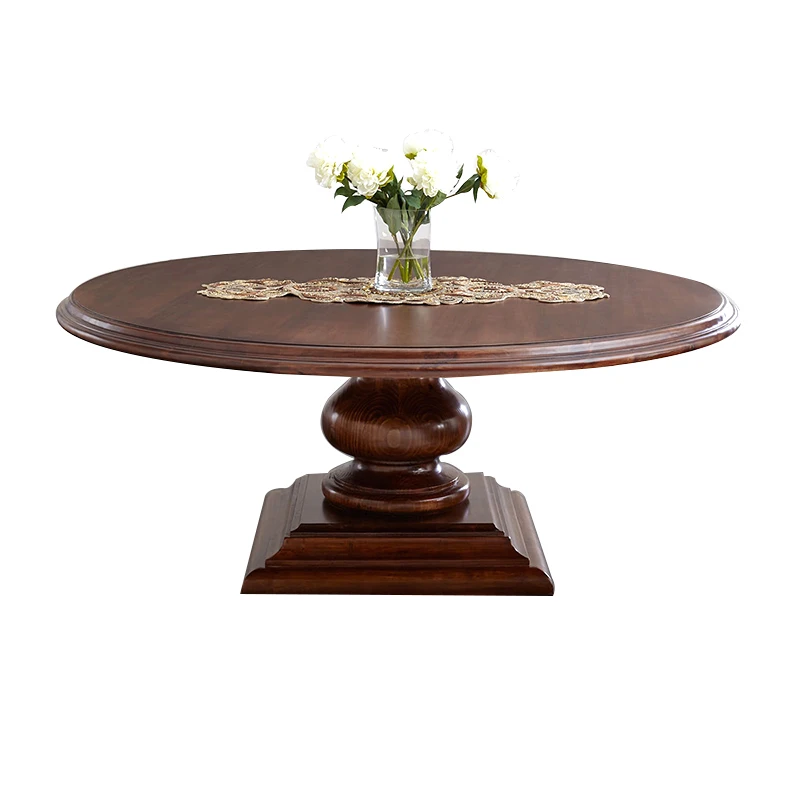Chinese Vintage Dining Room Table Antique Solid Wood Round Dinning Table
