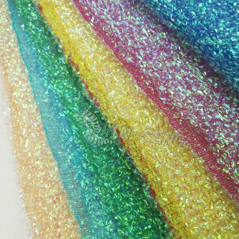 sponge lurex rainbow multicolor fabric for costume