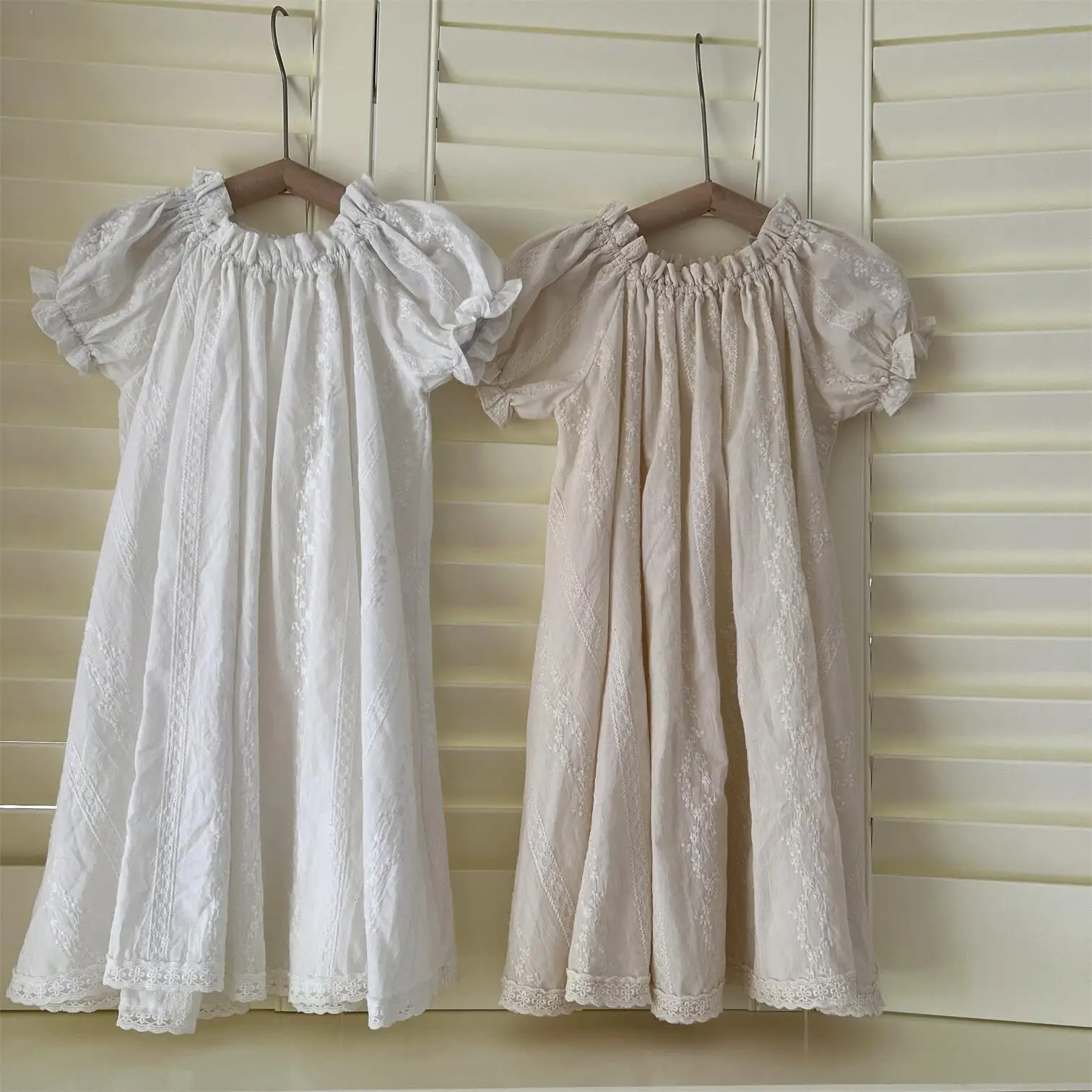 Children Girl Clothing Kids Clothes Solid Lace Up Floral Summer Short Sleeve Little Girls Dress with Ruffle Bow