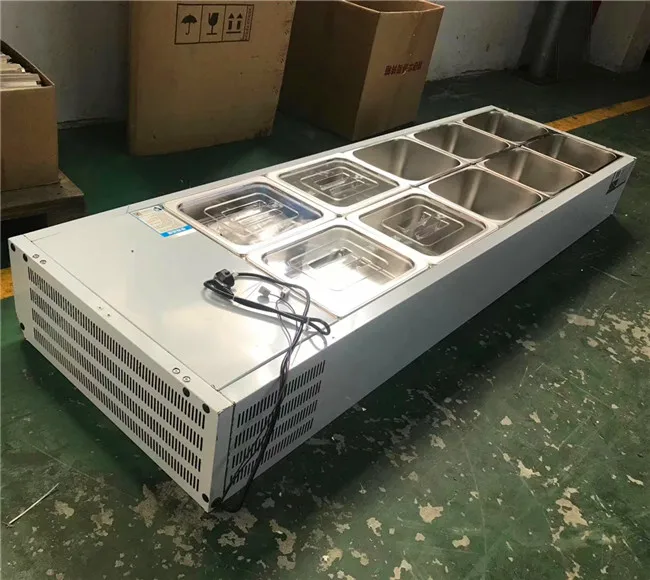 TSL-1500 6 pan pizza salad display showcase/ pizza salad prep-table refrigerator