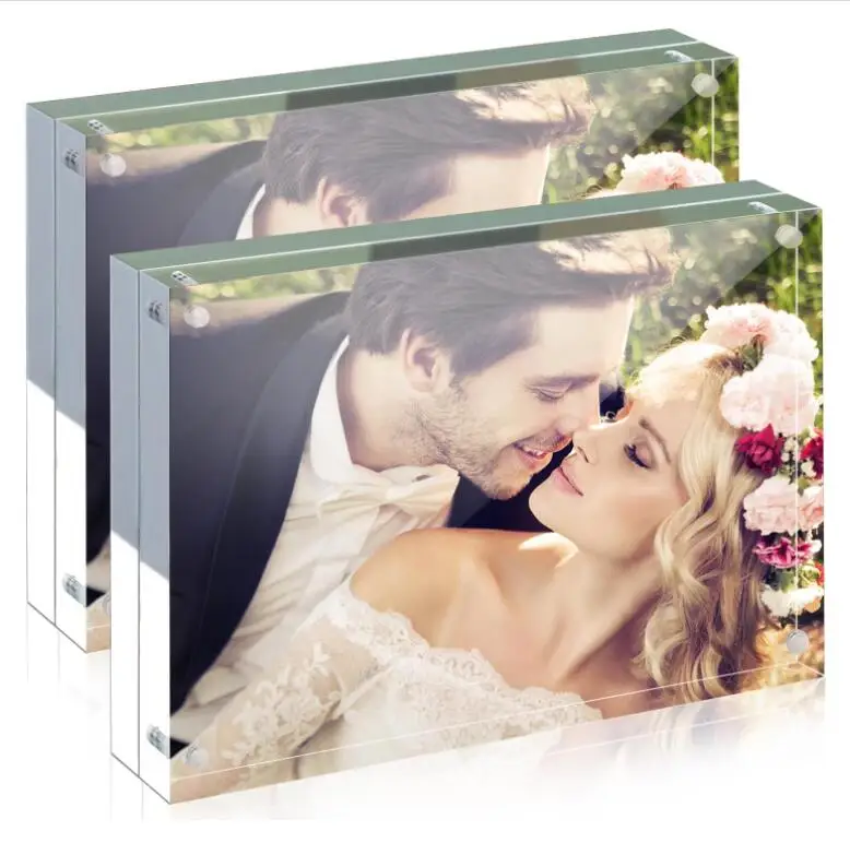 5x7 inch Clear  Acrylic Picture Frame Acrylic Magnetic Block Photo Frame