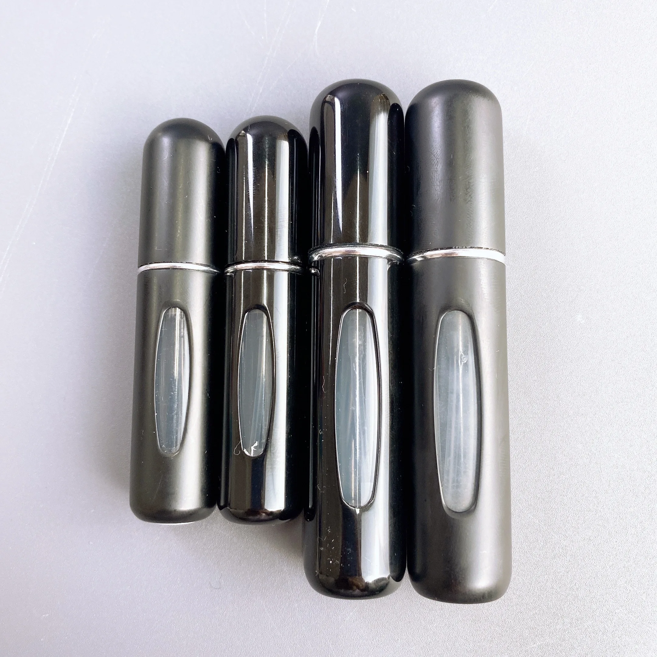 5ml 8ml shiny matte black fine mist spray bottle custom perfume dispenser bottle portable Bottom filling glass bottle