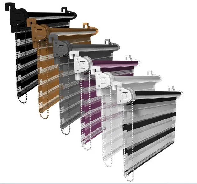 Hot sale Double Roller Blinds Zebra Roller Fabric Shades Made In Ningbo China