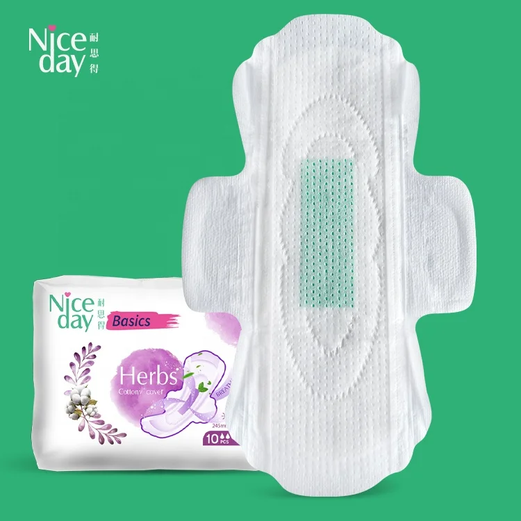 Healthy herb cool mint flavor pleasant aloe vera odor control niceday daily sanitary pad napkin