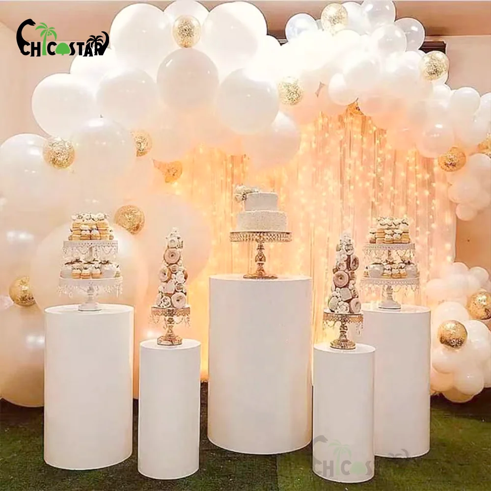 White round display  plinths  cylinder  table set Acrylic cylinder display  for exhibitions weddings