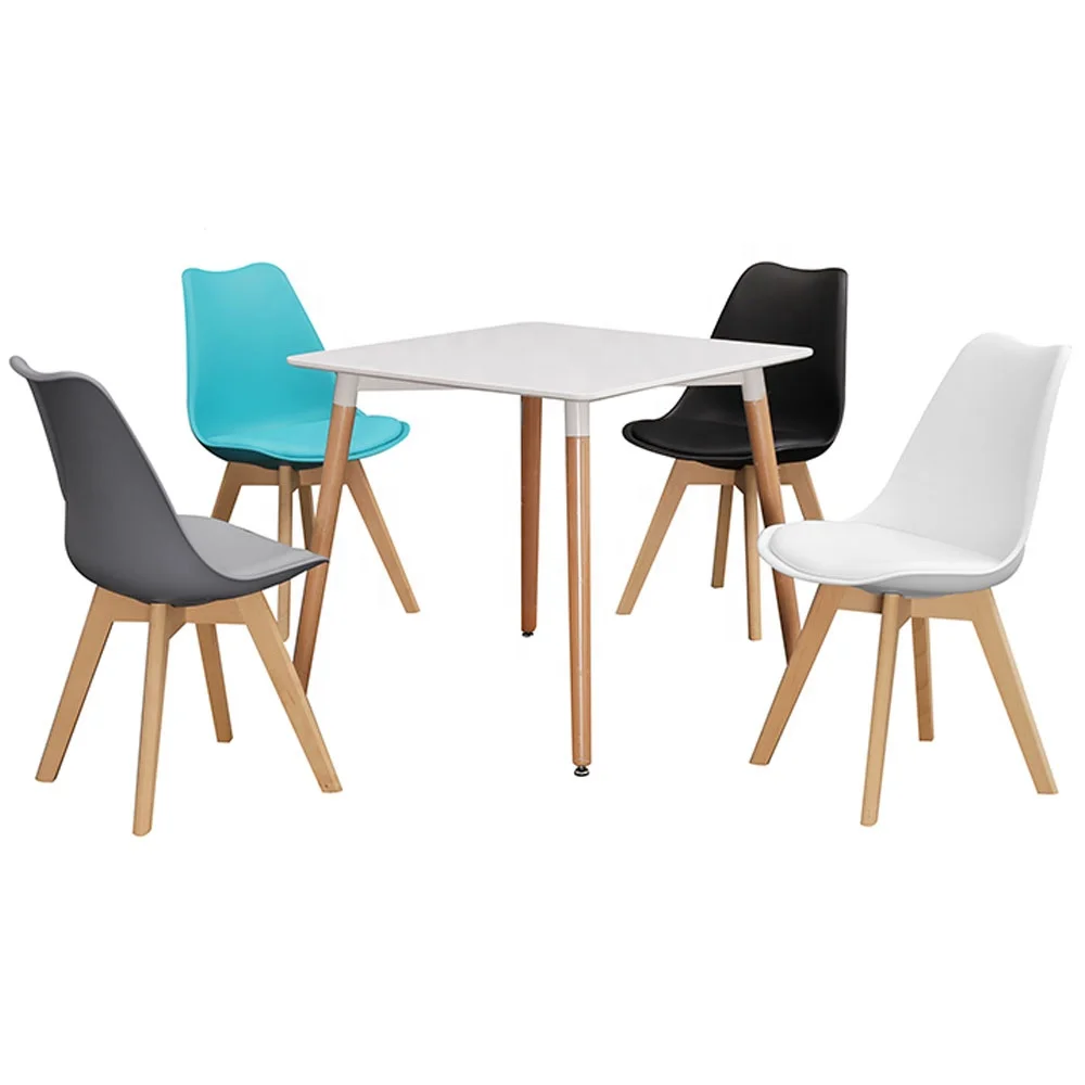  Modern plastic dining chairs and table