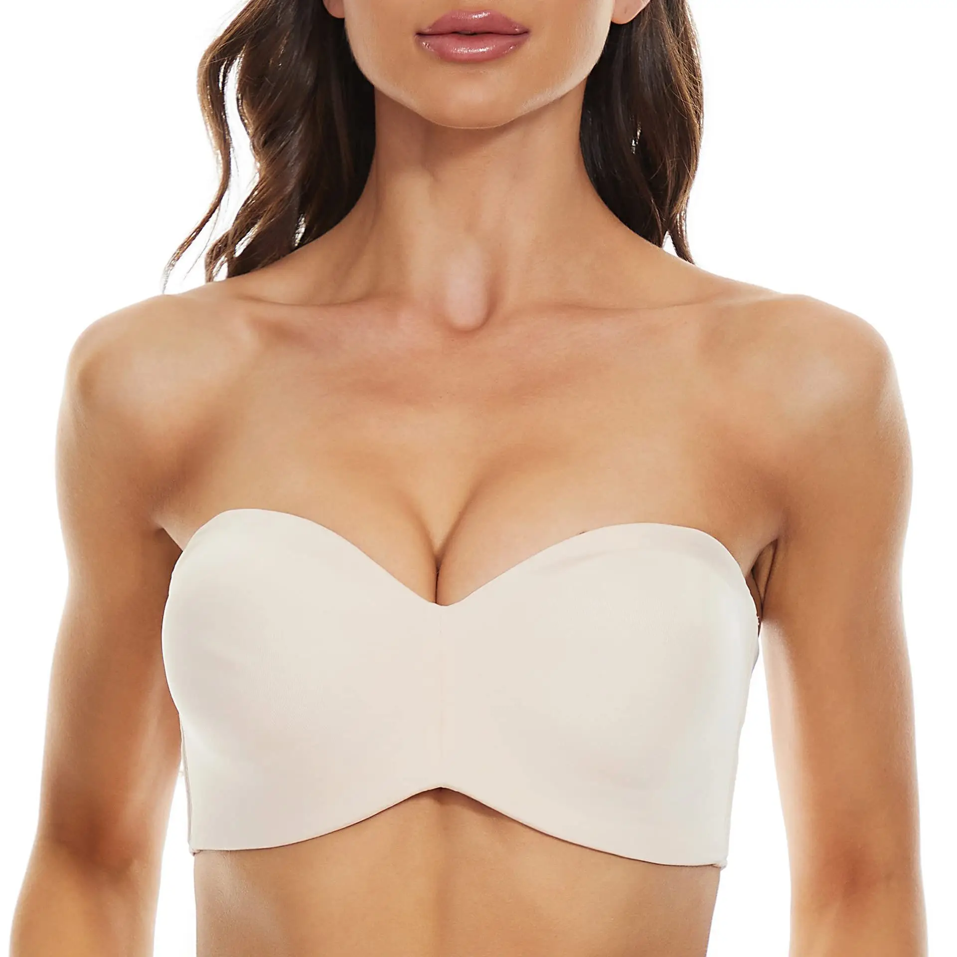 1512 High Quality Big Size Brief For B, C, D, E, F, G Cup Fashion American Model Woman Under wired Strapless Push Up Bra