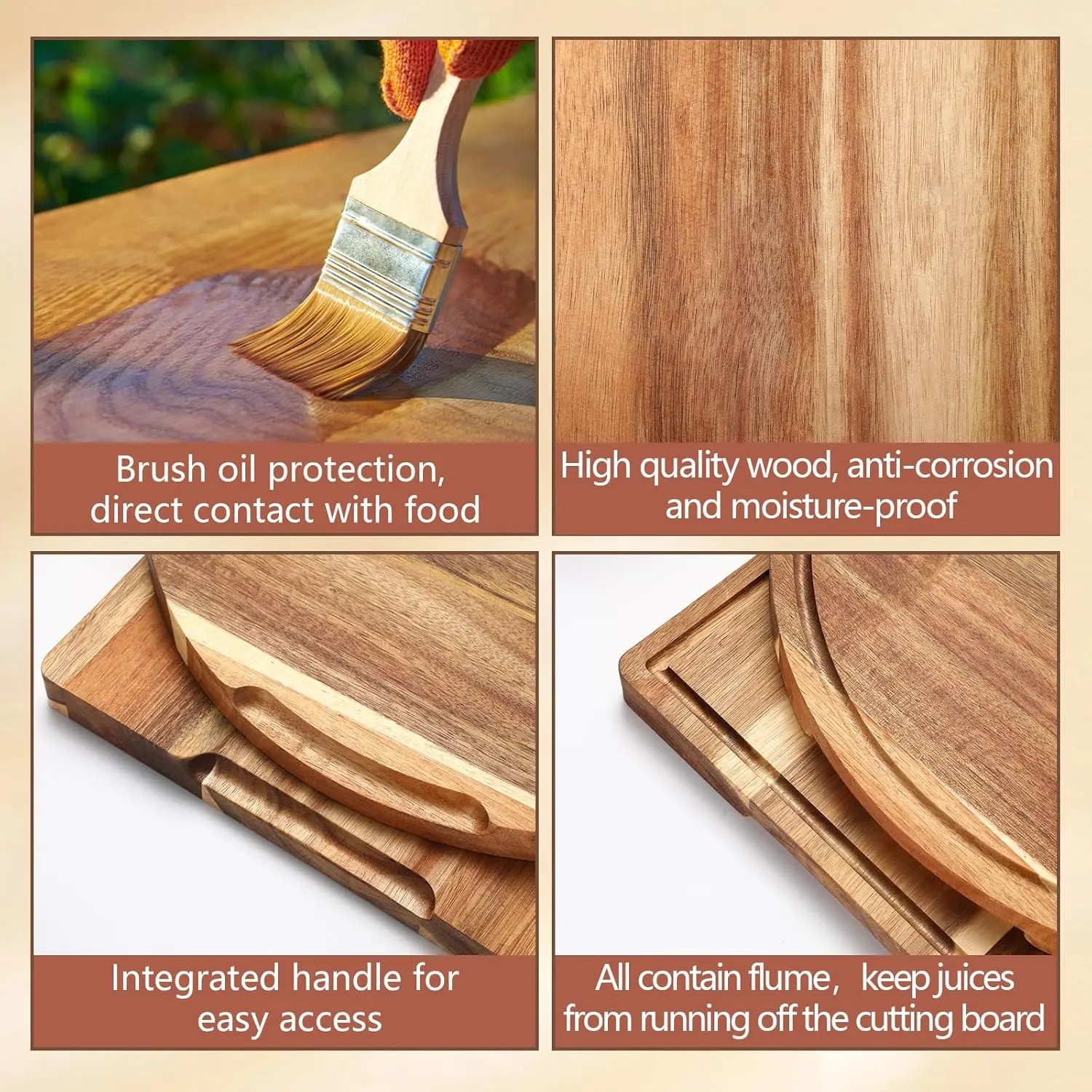 Wood Cutting Board Rectangle Square Acacia Wood And Cutting Cheese Board Chopping Board Hot Sale Products