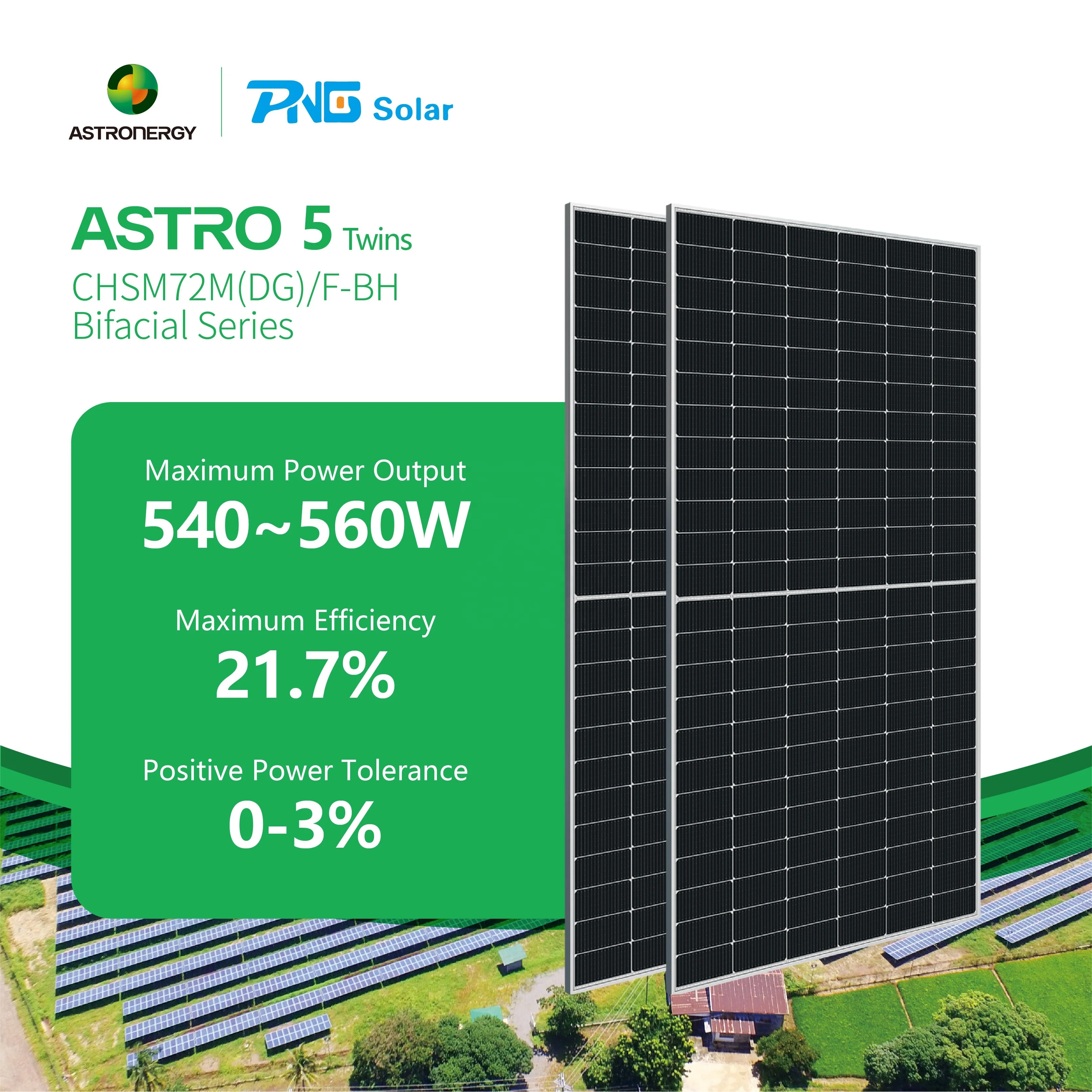 Astronergy первого уровня 540W 545W 550W 555W бифациальные солнечные модули