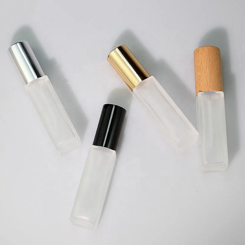 5ml 10ml 15ml 20ml Superior Quality Auto Perfume Bottle Aroma Bottle Frosted  Glass Perfume Empty Bottle With Wooden Lid