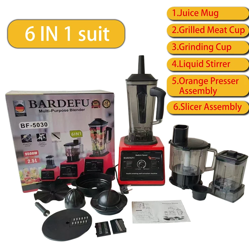 New 6 in 1 style Kitchen 9500W 2.5L 3L Countertop Professional Table Commercial Mixer Heavy Duty Silver Crest 3 in 1 Blender