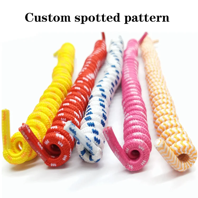Custom wholesale colorful elastic no tie spiral coil curly shoe lace shoelaces