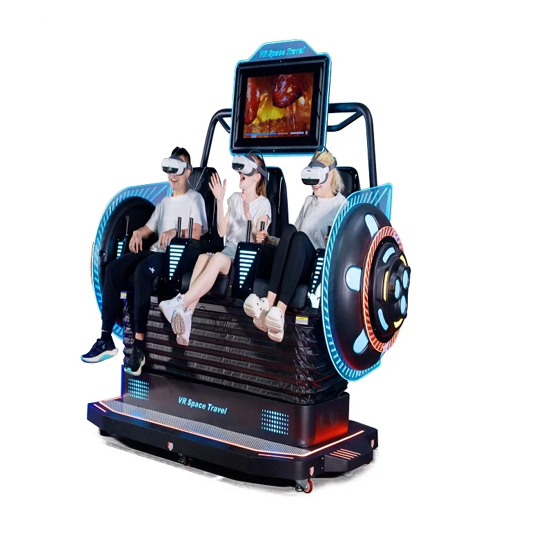Haojile Latest 3 Seats 9D Vr Spcar Travel Cinema Indoor  And Video Game Machine Arcade Manufacture