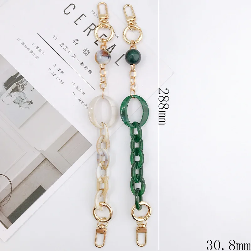 Acrylic Double Chain Portable Mobile Phone Lanyard Diy Jewelry Accessories Retro Mobile Phone Case Chain 2021