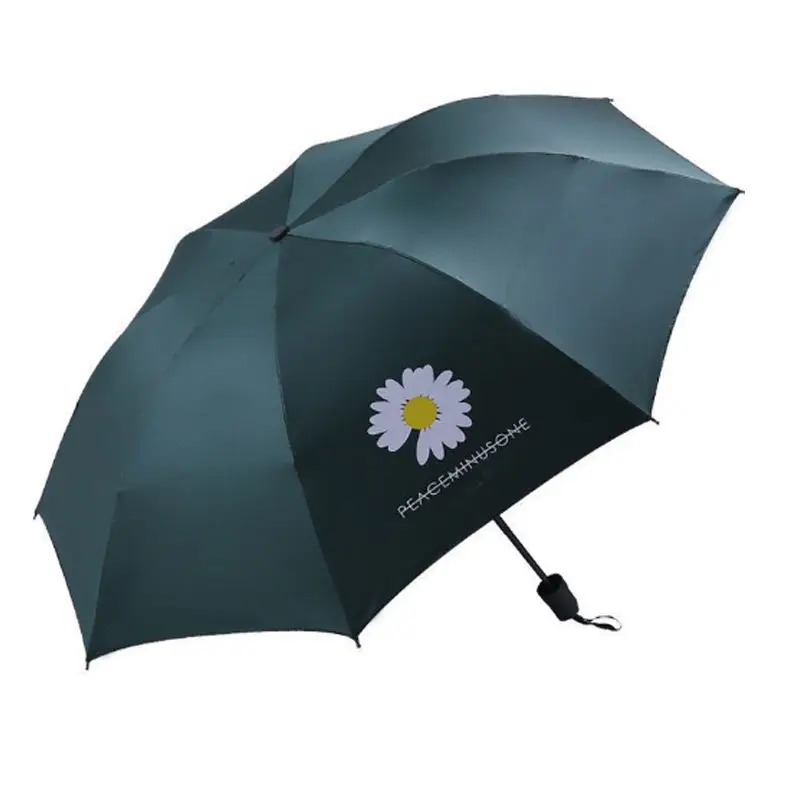 Sunscreen Anti-UV Sun Three-fold Portable Tiny Rain Manual Windproof Travel Compact Folding Umbrella