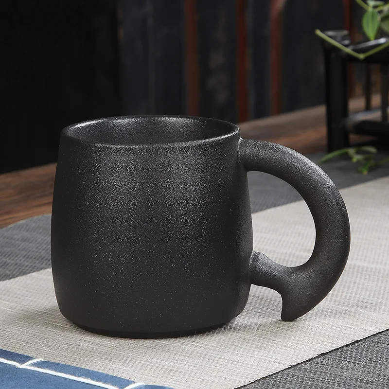 
350 ml 11.8 oz Japanese style hand made ceramic coffee mug retro Coarse pottery The Arab coffee cup home office cup logo custom 