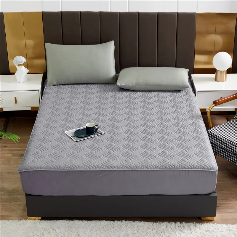 Factory wholesales  high quality bamboo terry customized queen size mattress protector