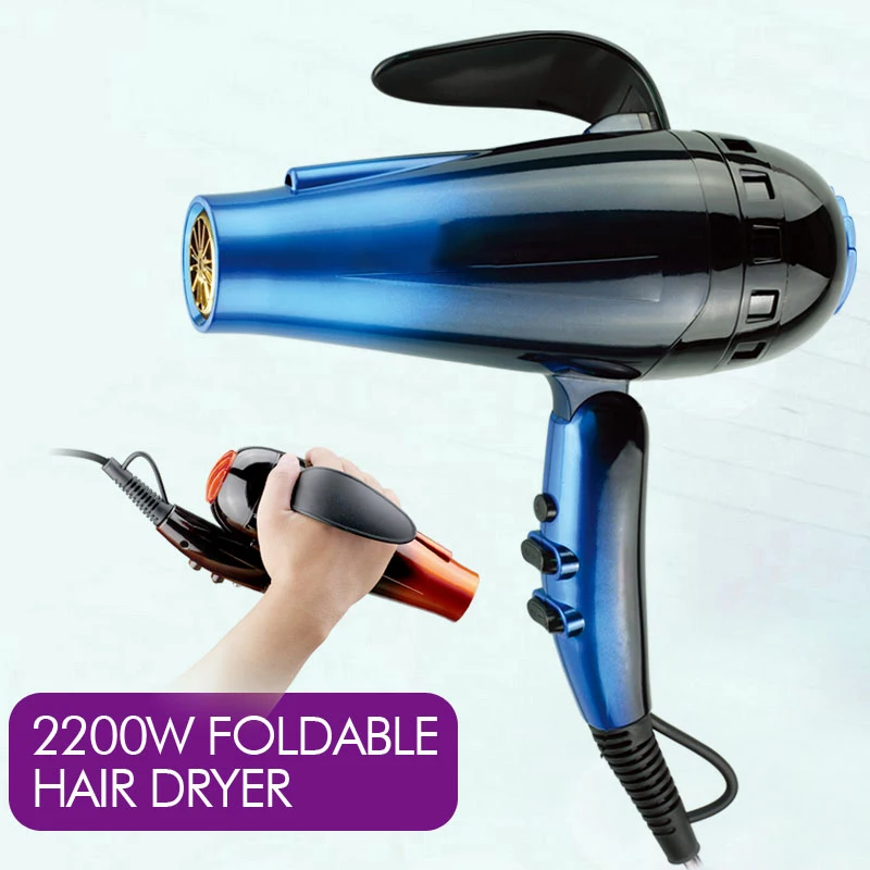 High Quality Premium Hotel Use Europe CE ROHS Compact Size AC Motor Foldable Handle Professional Barber Hair Dryer